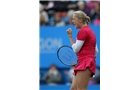 EASTBOURNE, ENGLAND - JUNE 16: Anastasia Pavlyuchenkova of Russia celebrates a point against Agnieszka Radwanska of Poland during their Women's Singles first round match on day three of the Aegon International at Devonshire Park on June 16, 2014 in Eastbourne, England.  (Photo by Steve Bardens/Getty Images)